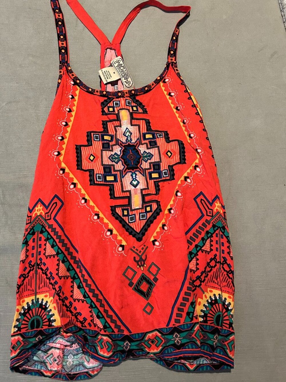 FLYING TOMATO Boho Southwest Aztec Geometric Cami Tank Top Size M